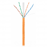 Кабель NETLAN U/UTP 4 пары, Кат.6 (Класс E), 250МГц, одножильный, BC (чистая медь), внутренний, LSZH нг(B)-HF, оранжевый, 305м