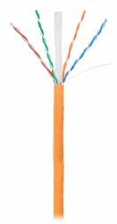 Кабель NETLAN U/UTP 4 пары, Кат.6 (Класс E), 250МГц, одножильный, BC (чистая медь), внутренний, LSZH нг(B)-HF, оранжевый, 305м
