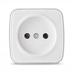 Розетка 1-м ОП Электра 10А IP20 без заземл. бел. Союз 0011