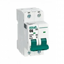 Выключатель автоматический модульный 2п C 6А 6кА ВА-103 DEKraft 12285DEK