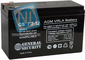 GS7.2-12, Аккумулятор свинцовый 12B-7.2Aч 151x66x100