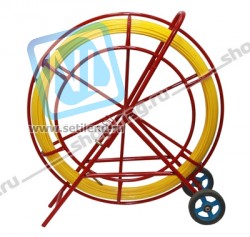 Устройство для затяжки (протяжки) кабеля на тележке (УЗК), D=11mm, L=150m, цвет - желтый