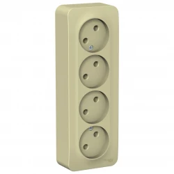 Розетка 4-м ОП Blanca 16А IP20 250В без заземл. без защ. шторок с изолир. пластиной беж. SE BLNRA000