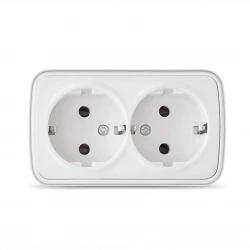 Розетка 2-м ОП Электра 16А IP20 с заземл. бел. Союз 0020