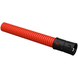 Труба гофрированная двустенная ПНД гибкая d40мм с муфтой красн. (уп.50м) IEK CTG12-040-K04-050-R