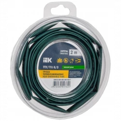 Трубка термоусадочная ТТУ нг-LS 6/3 зел. (уп.2м) IEK UDR12-006-003-002-K06-T