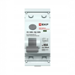 Выключатель дифференциального тока 2п 80А 100мА тип A 6кА ВД-100N электромех. PROxima EKF E1026MA801