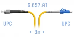 Патчкорд оптический LC/UPC-FC/UPC SM G.657.A1 3 метра