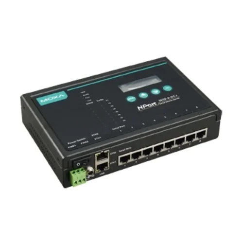 NPort 5650-8-DT-J 8-портовый асинхронный сервер RS-232/422/485 в Ethernet в настольном исполнении с разъёмами RJ45 MOXA