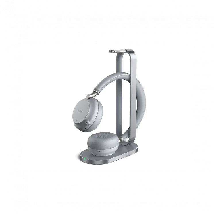 Гарнитура BH72 with Charging Stand UC Light Gray USB-A, Беспроводная BT,BHC76,Зарядка Qi,HD звук,Шумоподав,Сер