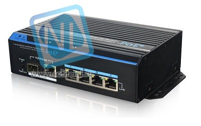 PoE коммутатор PUS-154-4L-1i 4 10/100BASE-TX 802.3af+ 1 10/100BASE-TX+ 1 100BASE-X, до 200м для кабеля CAT 6, неуправляемый