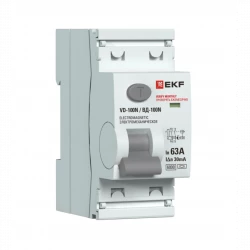 Выключатель дифференциального тока 2п 63А 30мА тип A 6кА ВД-100N электромех. PROxima EKF E1026MA6330