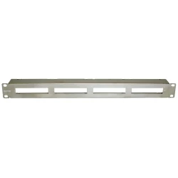 Патч-панель 19" для претерминированных медных и оптических кассет, 4 слота под кассеты, 1U