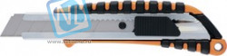 78982, Нож, 18 мм выдвижное лезвие металлическая направляющая, метал. двухкомпонентный корпус