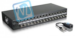 Приемопередатчик видеосигнала и питания по витой паре пассивный 16-канальный SNR-B-P16VP36-R для монтажа в 19" стойку