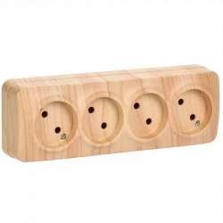 Розетка 4-м ОП GLORY РС24-2-ХС 10А без заземл. сосна IEK ERH40-K34-10